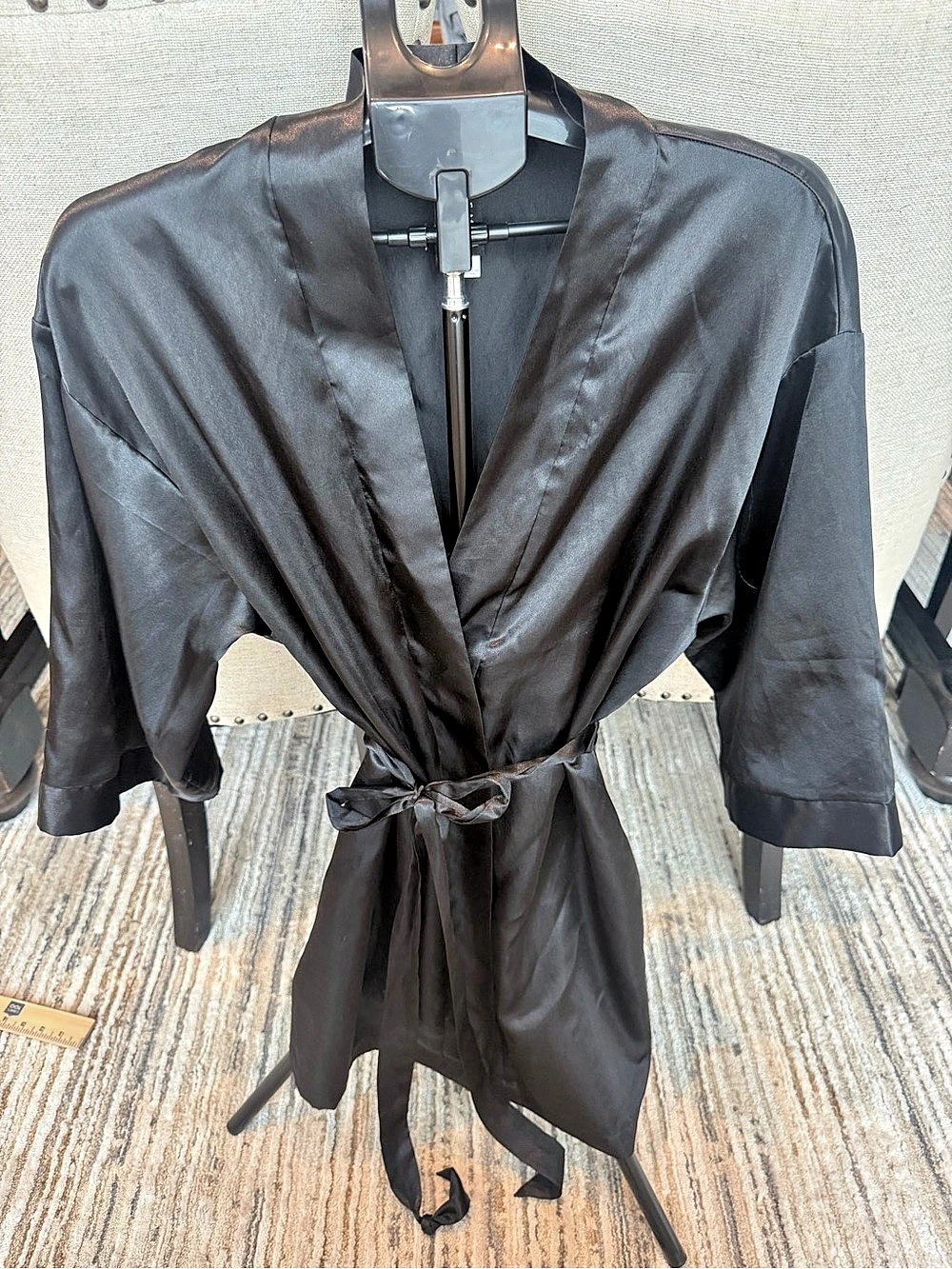 ADORE ME Black Robe Lounge wear Size Medium Like New